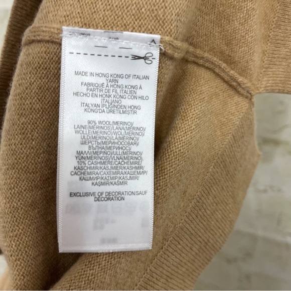 Polo Ralph Lauren Tan Merino Wool Cashmere Monogram Embroidered Sweater - Picture 8 of 9